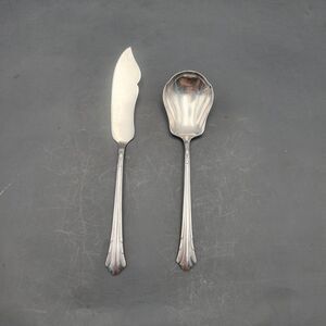 Gorham Plate 1930 LADY CAROLINE Butter Knife And Sugar Spoon Set of 2 VTG Rare